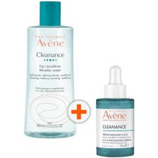 Avène Cleanance Комплект - Мицеларна вода и Серум A.H.A, 400 + 30 ml